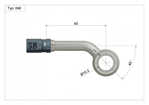 Ringfitting Typ 040 Ø10mm 45° S Anschluss blau