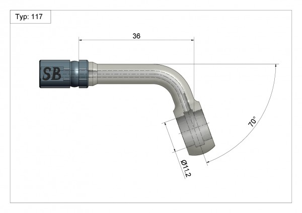 Ringfitting Typ 117 Ø11.2mm 70° Anschluss silber