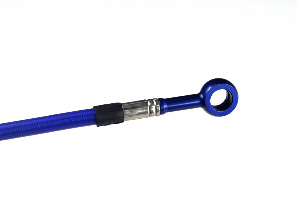 Stahl-Flex Bremsleitung hinten Anschluss blau, Leitung blau transparent