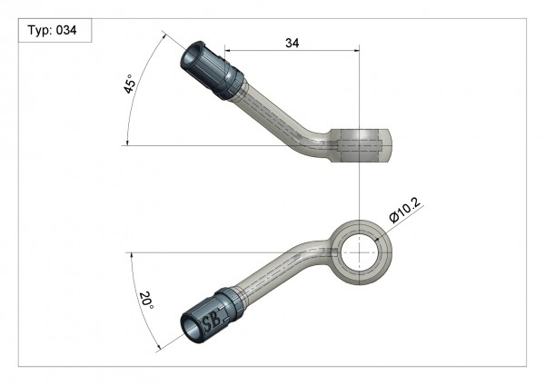 RingfittingVario Typ. 034 Ø10mm 45° + 20° Anschluss silber