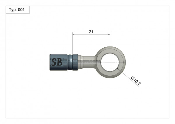 Ringfitting Typ 001 Ø10mm 0° Anschluss blau