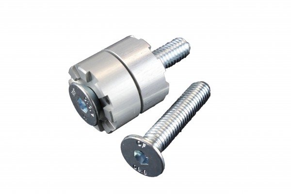 Distanzhülse Offsetadapter 20 mm silber glänzend