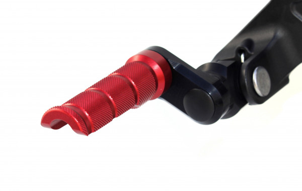 Racing Vario 30mm Fußrastenset rot glänzend, schwarz glänzend