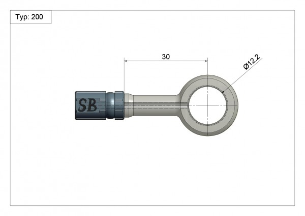 Ringfitting Typ 200 Ø12mm 0° Anschluss silber