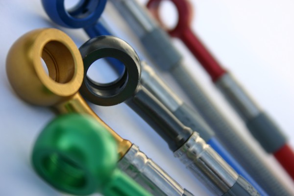 Stahl-Flex Bremsleitung Anschluss chrom, Leitung ransparent ohne Logo