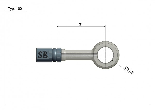 Ringfitting Typ 100 Ø11.2mm 0° Anschluss silber