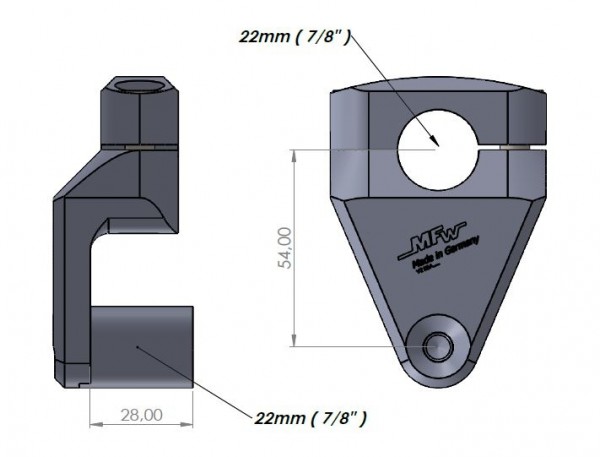 Vario-Riser 2 Lenker Ø 1" (25,4mm) sand schwarz
