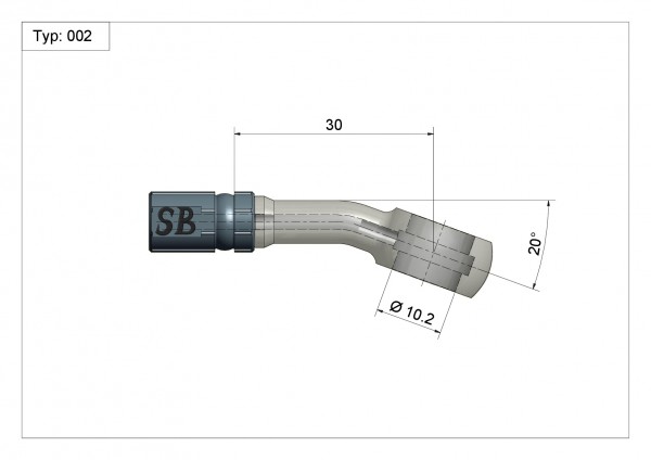 Ringfitting Typ 002 Ø10mm 20° Anschluss grün