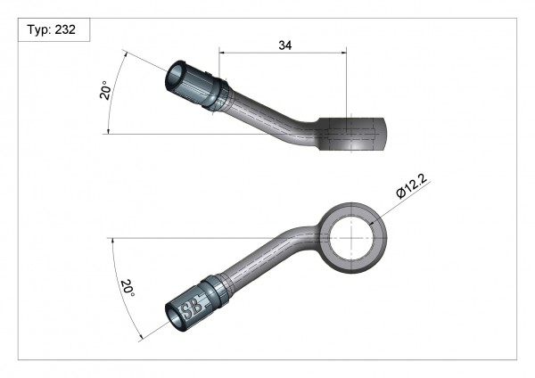 Ringfitting Typ 232 Ø12mm 20° + 20° SL Anschluss silber