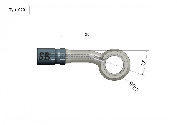 Ringfitting Typ 020 Ø10mm 20° S Anschluss blau