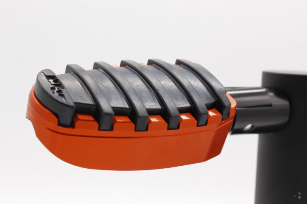Komfort Fußrasten Set mit Austauschgelenk orange glänzend, schwarz glänzend